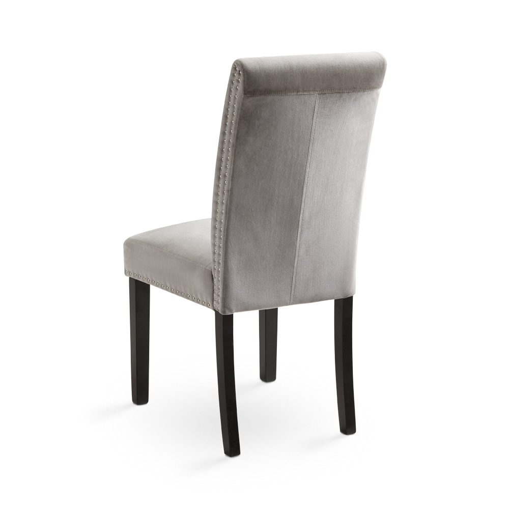 Scarpa Dining Chair: Grey Velvet